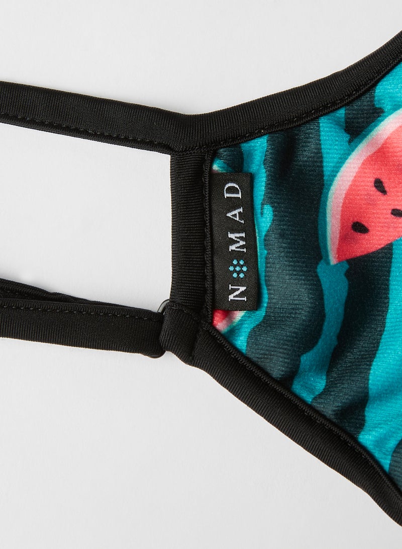 Nomad Mask Unisex Watermelon Print Face Mask Green  - Image 4