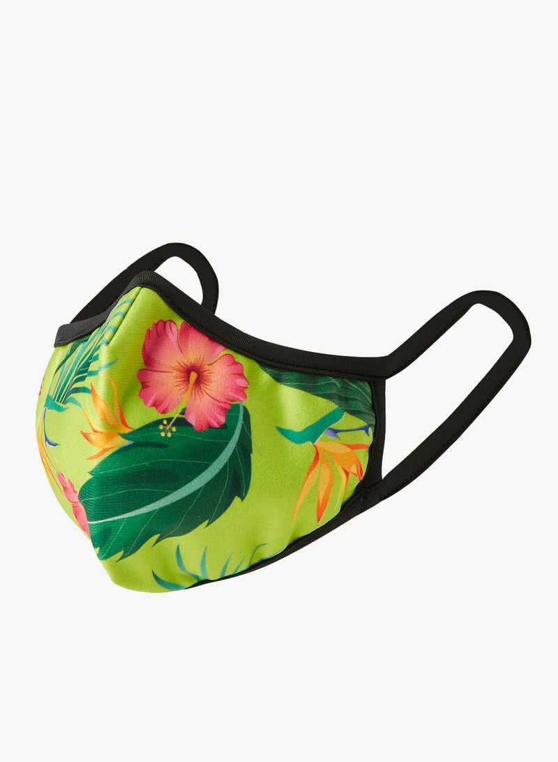 Nomad Mask - Unisex Tropical Print Face Mask Green - Image 1