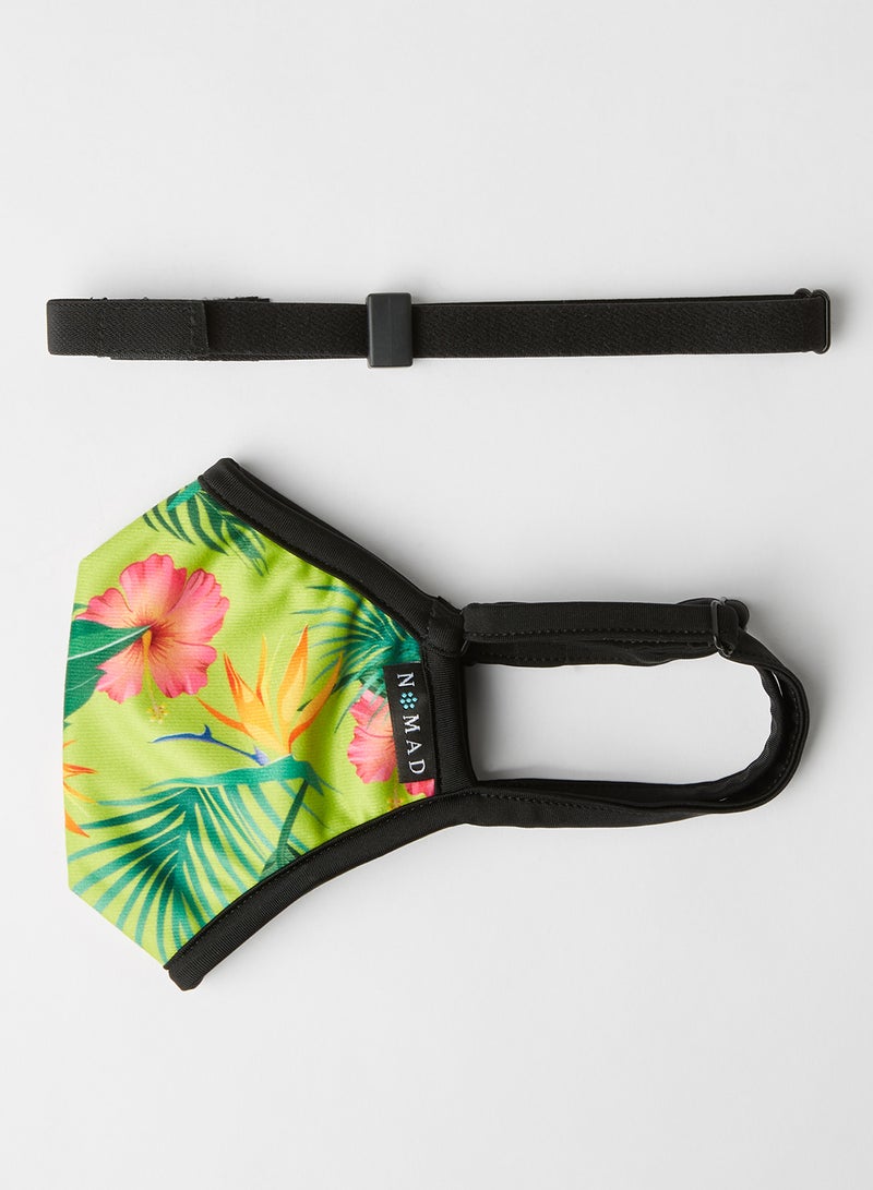 Nomad Mask - Unisex Tropical Print Face Mask Green - Image 1