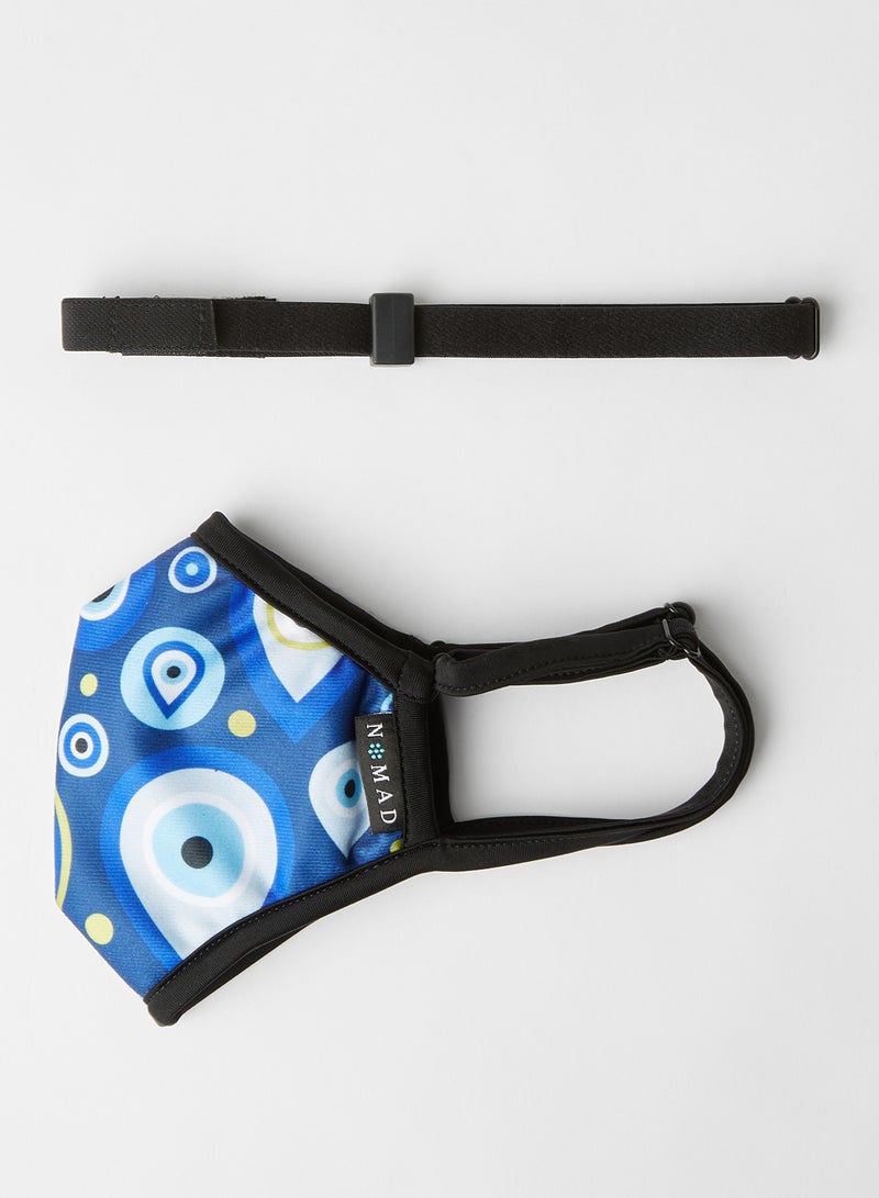 Nomad Mask - Unisex Evil Eye Print Face Mask Blue - Image 1