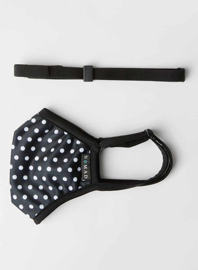 Nomad Mask - Polka Dot Face Mask Black - Image 1