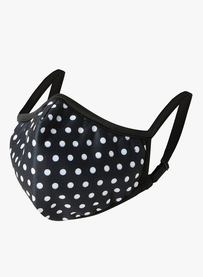 Nomad Mask - Polka Dot Face Mask Black - Image 1