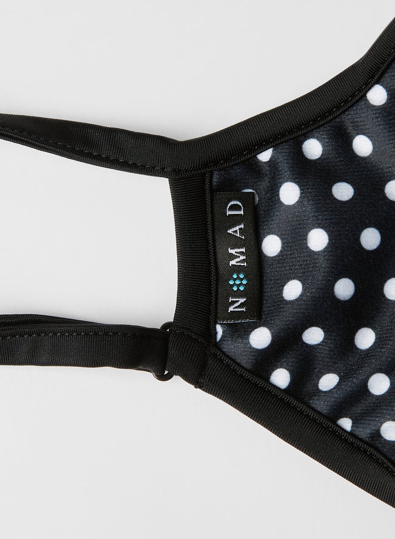 Nomad Mask - Polka Dot Face Mask Black - Image 1