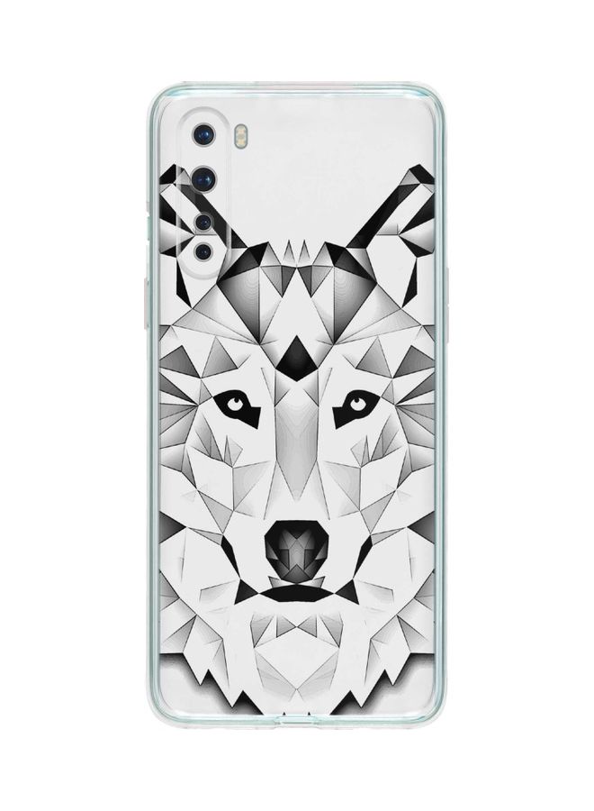 Poly Wolf Classic Case Cover For Oneplus Nord White/Black