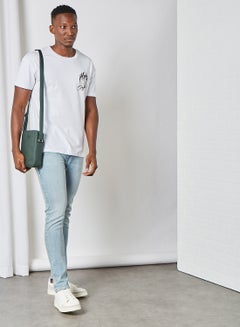 JACK & JONES Graphic Crew Neck T-Shirt White  - Image 3