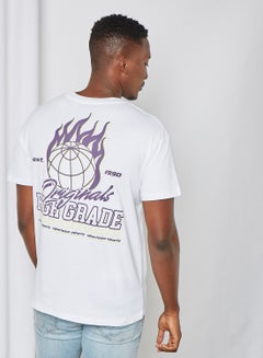 JACK & JONES Graphic Crew Neck T-Shirt White  - Image 4