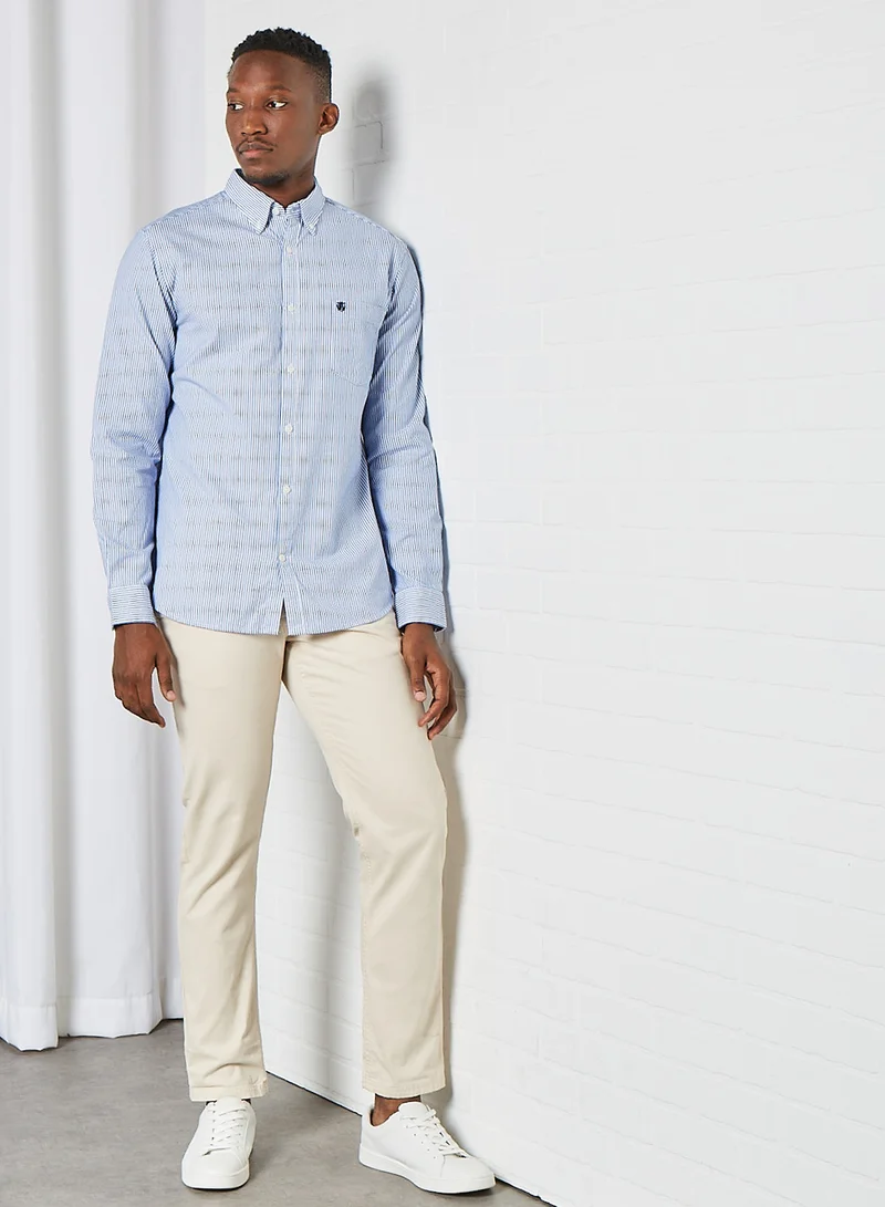 Selected Homme Striped Button-Down Collar Shirt Dark Blue