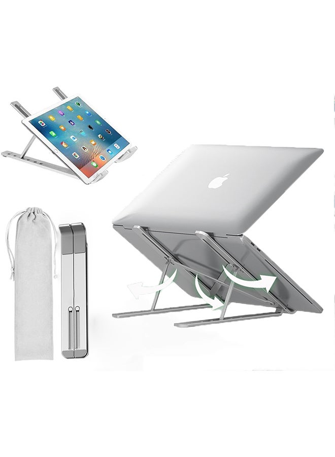 SMILEE - Portable And Adjustable Laptop Stand 9.49 x 6.69inch Silver - Image 1