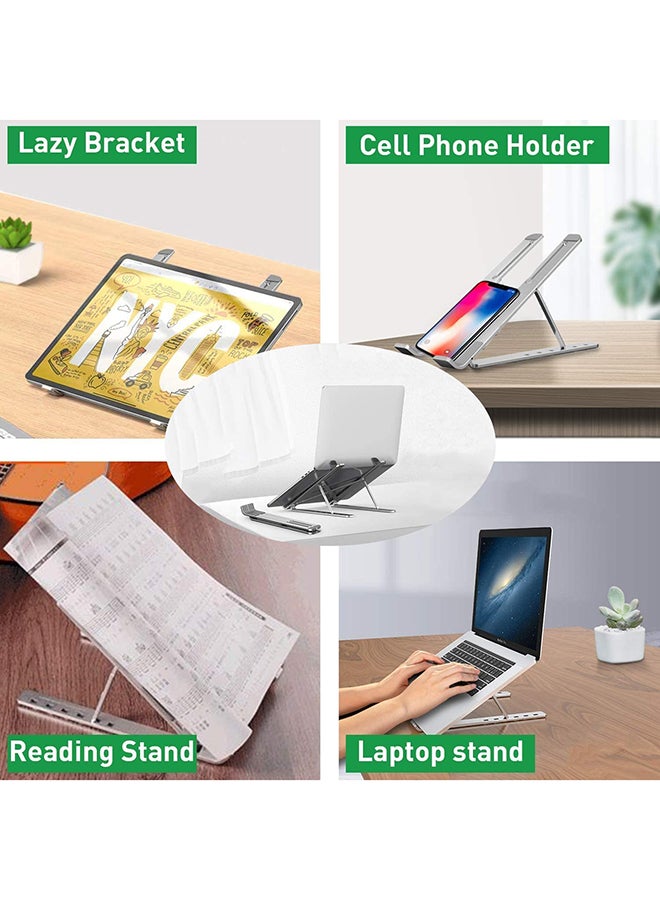 SMILEE - Portable And Adjustable Laptop Stand 9.49 x 6.69inch Silver - Image 1