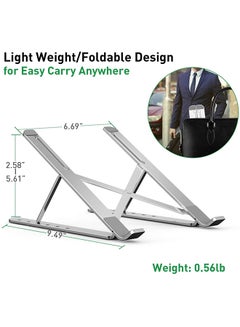 سمايلي حامل لابتوب محمول وقابل للتعديل 9.49 x 6.69بوصة فضي  - Image 4