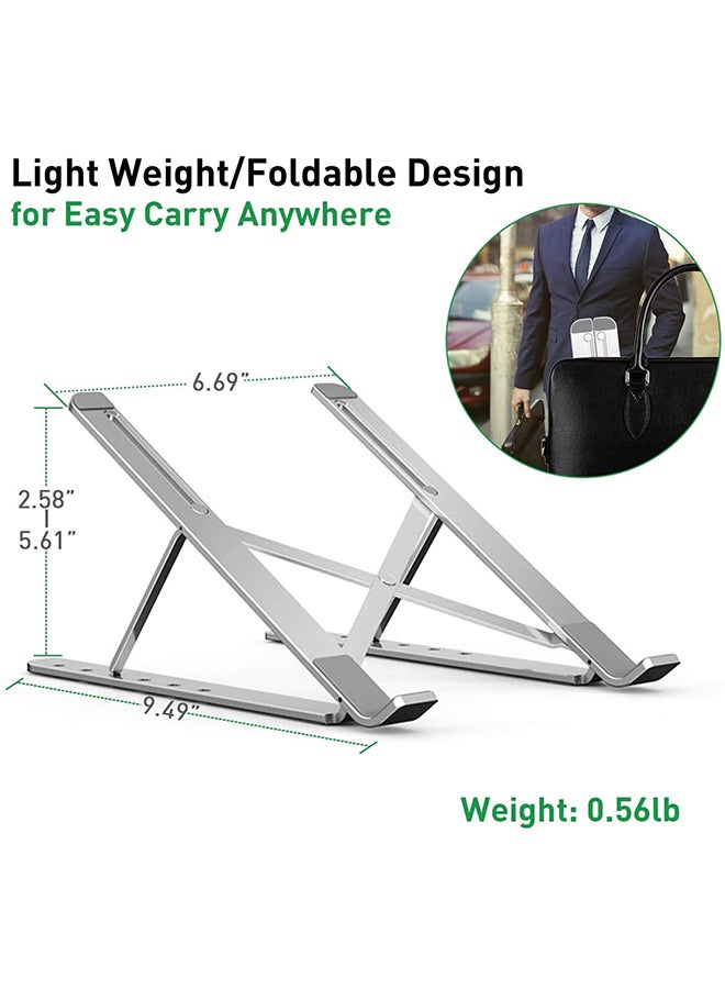 SMILEE - Portable And Adjustable Laptop Stand 9.49 x 6.69inch Silver - Image 1