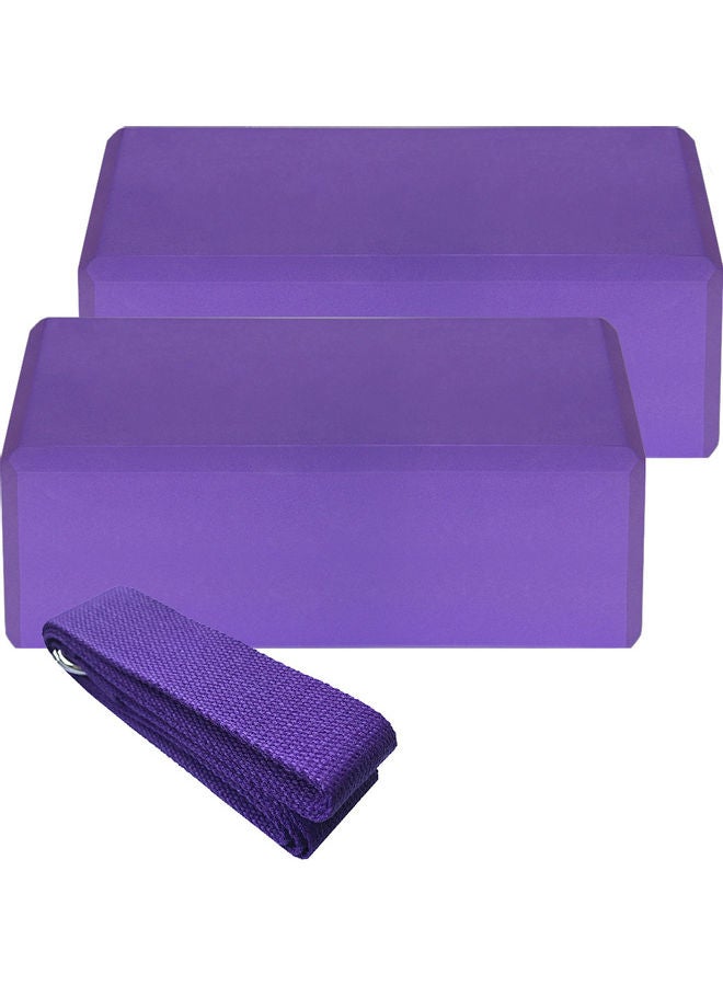 Generic 2-Piece EVA Yoga Block With Cotton Yoga Strap 23x15x8cm  - Image 1