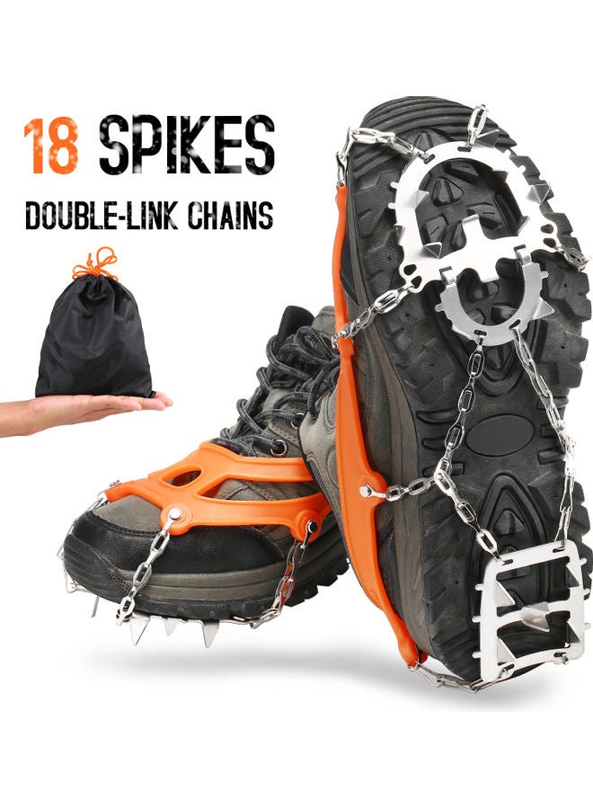 Generic 2-Piece 18-Spikes Traction Cleats With Storage Bag 24x15x4cm  - Image 1