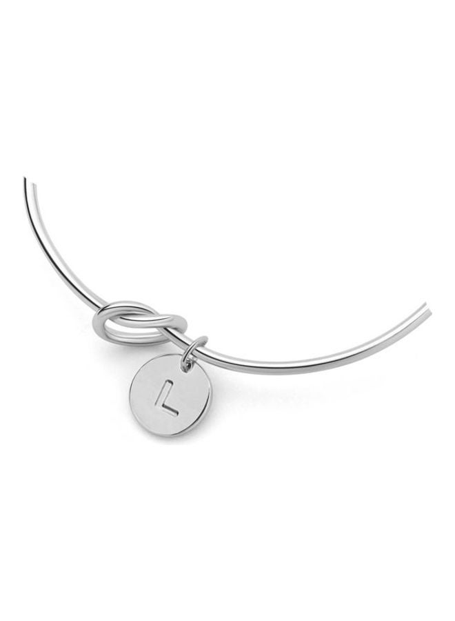 5esha - Letter L Engraved Stainless Steel Bracelet - Image 1