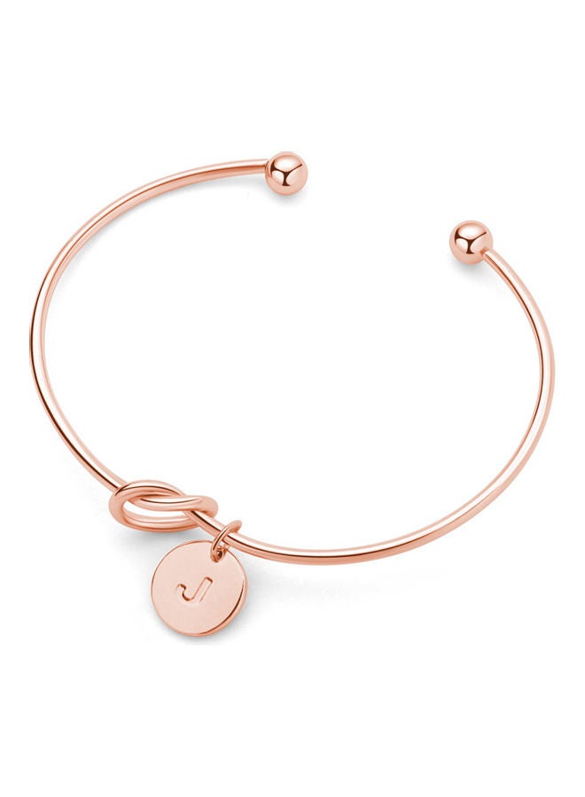 5esha Letter J Engraved Stainless Steel Bracelet - Image 1