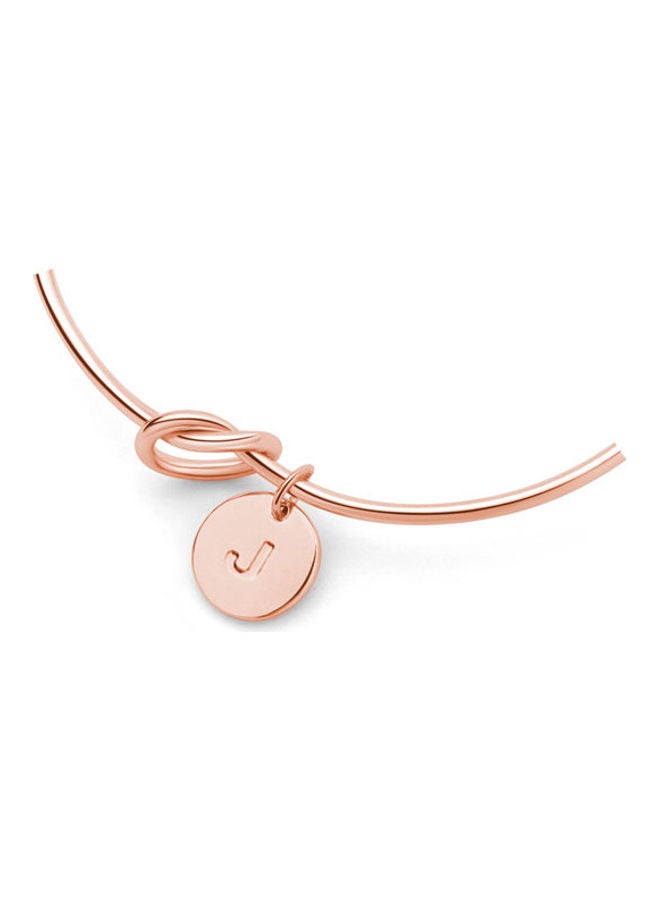 5esha Letter J Engraved Stainless Steel Bracelet - Image 2