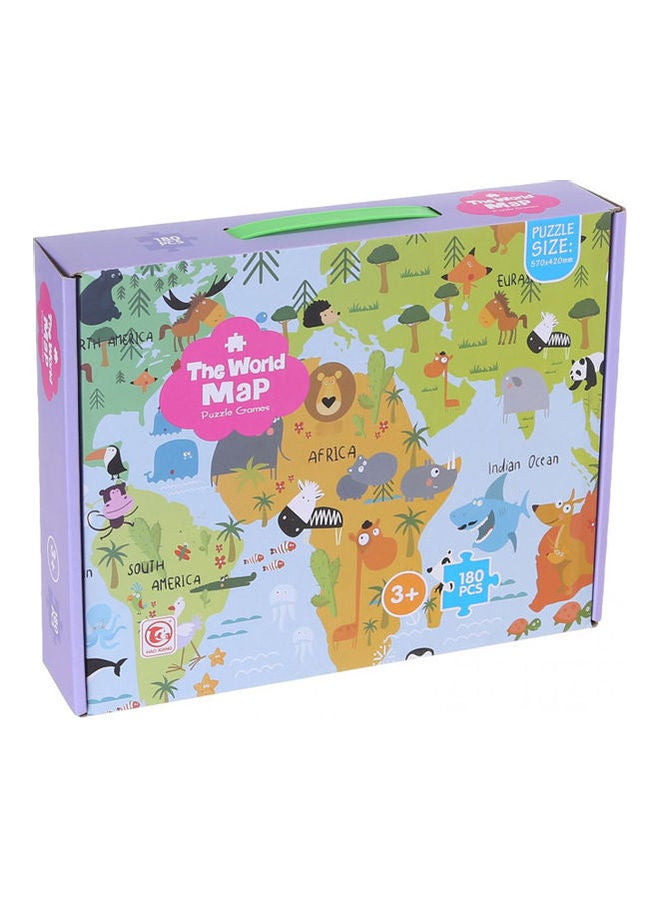هاو شيانغ لعبة تركيب الصور المقطعة بتصميم خريطة العالم مكونة من 180 قطعة طراز 88288 29سم - Image 1
