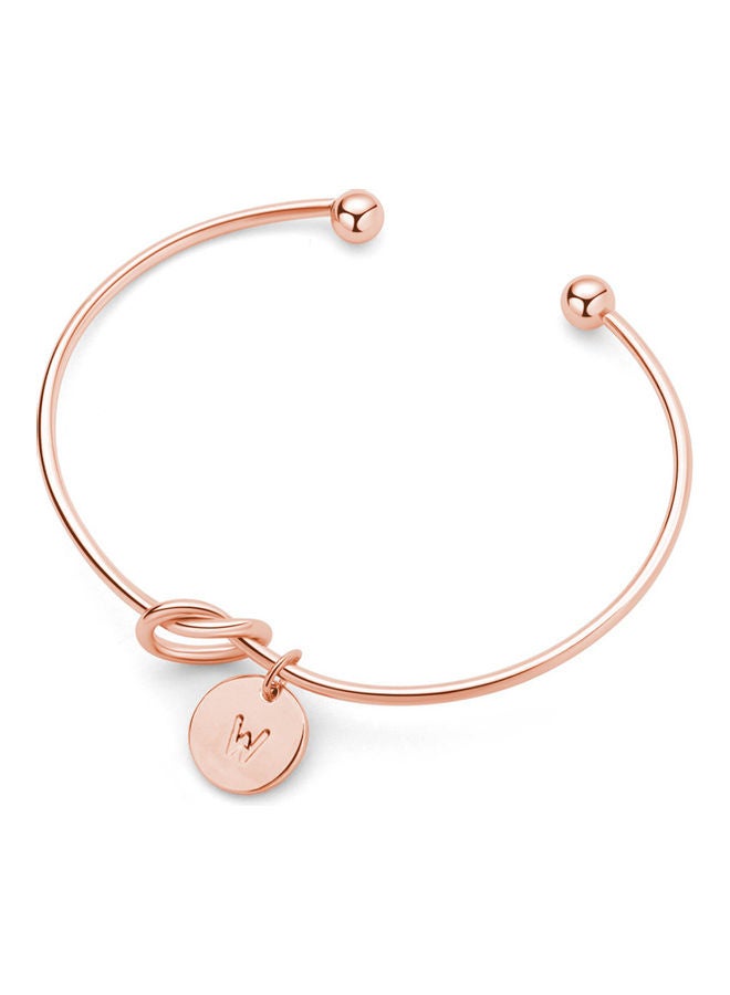 5esha Letter W Engraved Stainless Steel Bracelet - Image 1