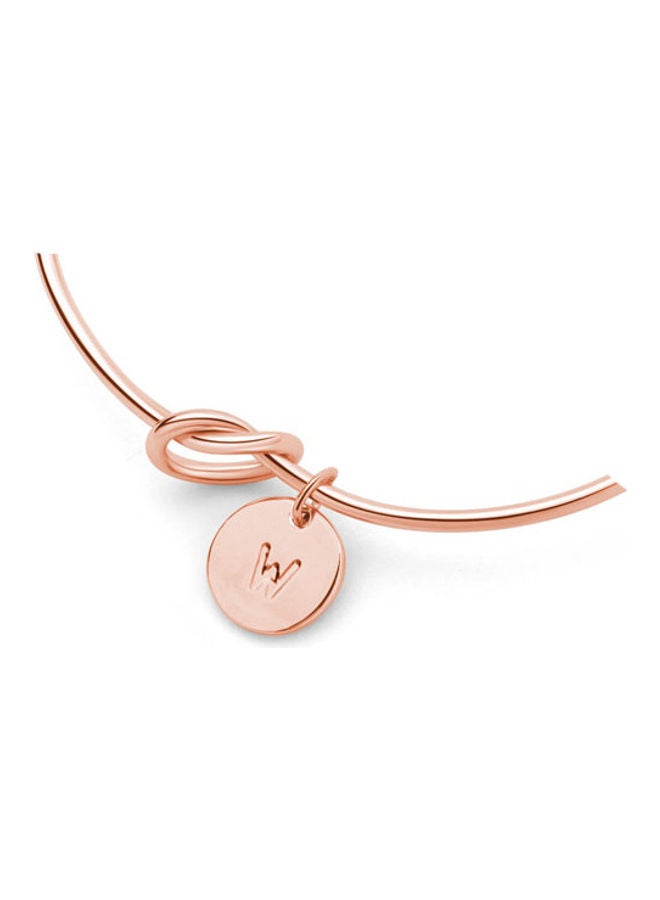 5esha Letter W Engraved Stainless Steel Bracelet - Image 2