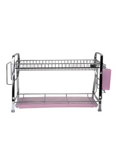 Royalford 2-Layer Wall Hanging Dish Rack with Plastic Drip Tray Silver  - Image 2