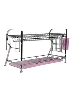 Royalford 2-Layer Wall Hanging Dish Rack with Plastic Drip Tray Silver  - Image 4