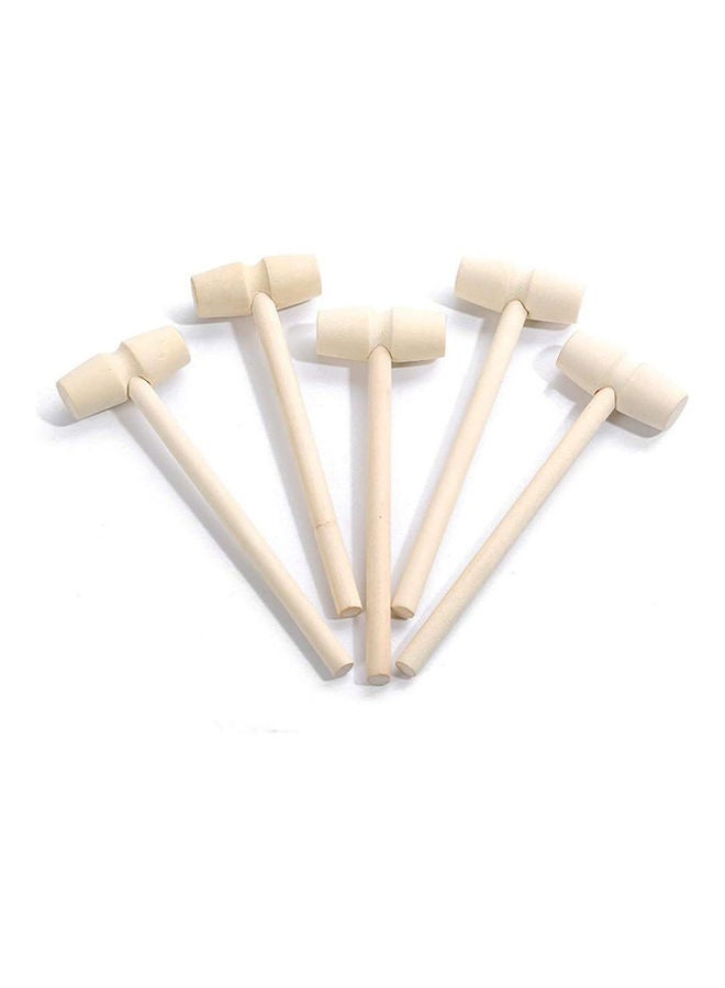 ISank 5-Piece Mini Multi-Purpose Natural Wood Hammer Toy  - Image 1