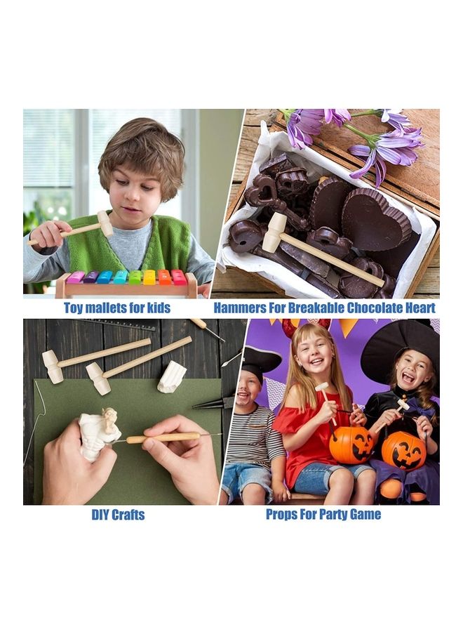 ISank 5-Piece Mini Multi-Purpose Natural Wood Hammer Toy  - Image 2