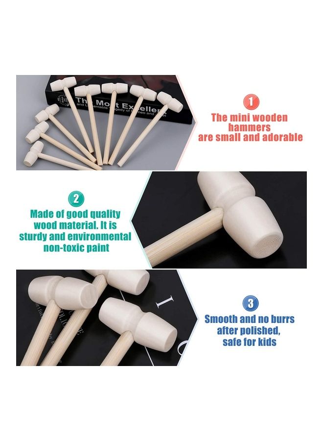 ISank 5-Piece Mini Multi-Purpose Natural Wood Hammer Toy  - Image 3