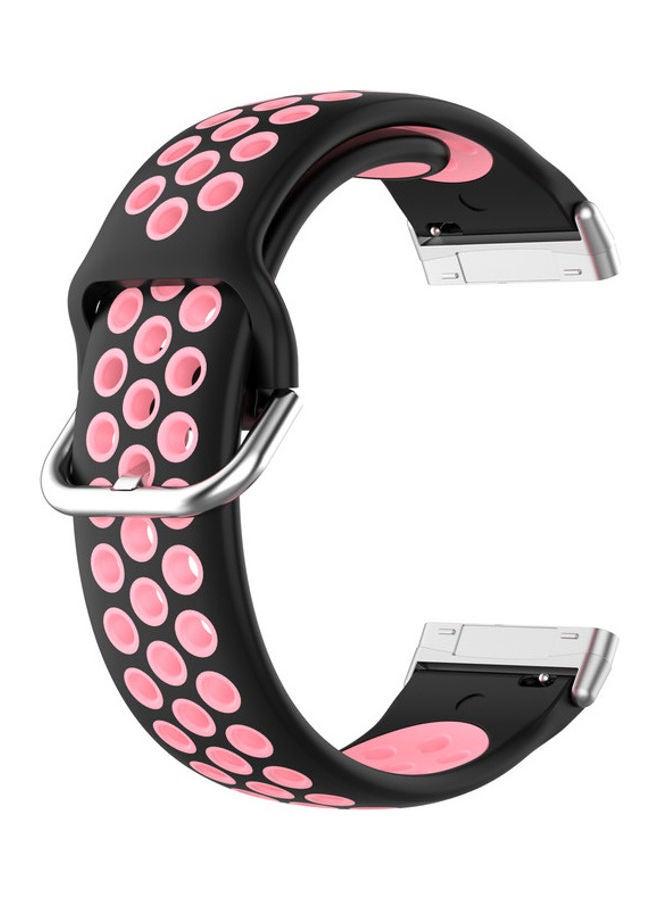 FITME Sport Replacement Band for Fitbit Versa 3/Fitbit Sense Black/Pink - Image 1