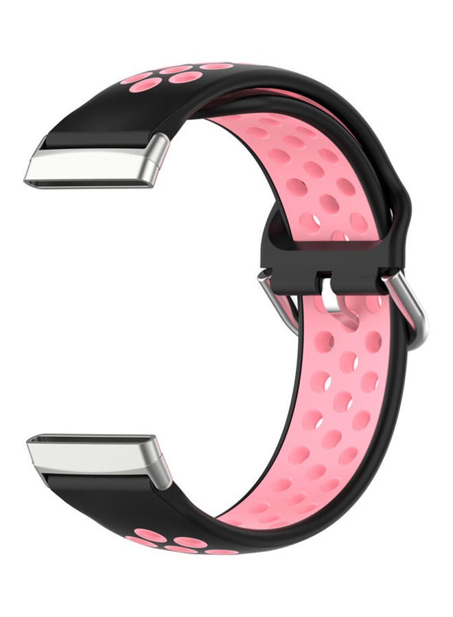 FITME Sport Replacement Band for Fitbit Versa 3/Fitbit Sense Black/Pink - Image 3