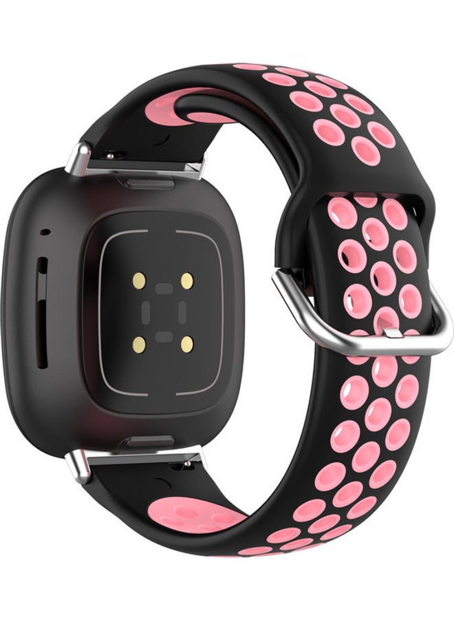 FITME Sport Replacement Band for Fitbit Versa 3/Fitbit Sense Black/Pink - Image 4