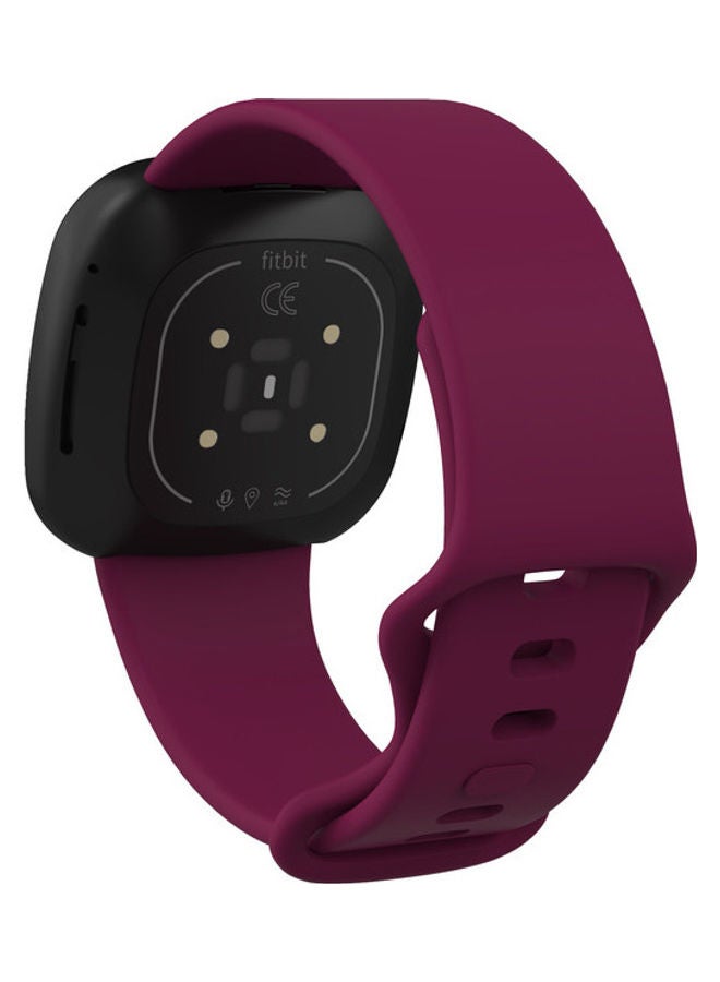 FITME Silicone Replacement Band for Fitbit Versa 3/ Fitbit Versa 4/Fitbit Sense/ Fitbit Sense 2 Watch Rosewood - Image 2