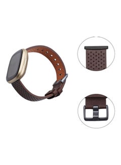 FITME Leather Replacement Band for Fitbit Versa 3/Fitbit Sense Brown  - Image 2
