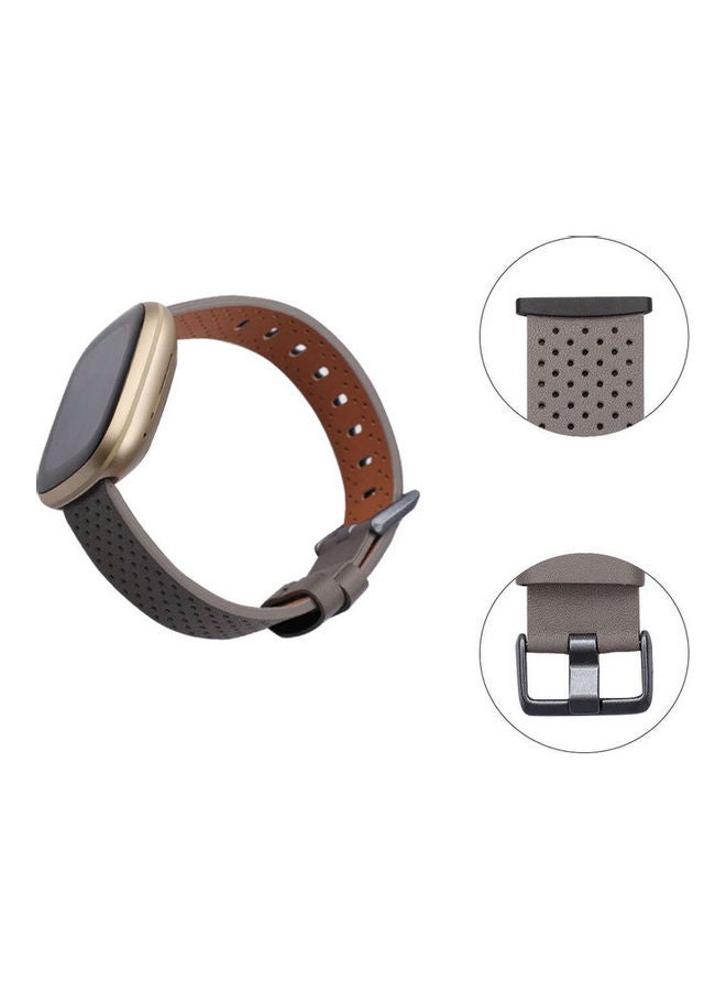 FITME Leather Replacement Band for Fitbit Versa 3/Fitbit Sense Grey  - Image 2
