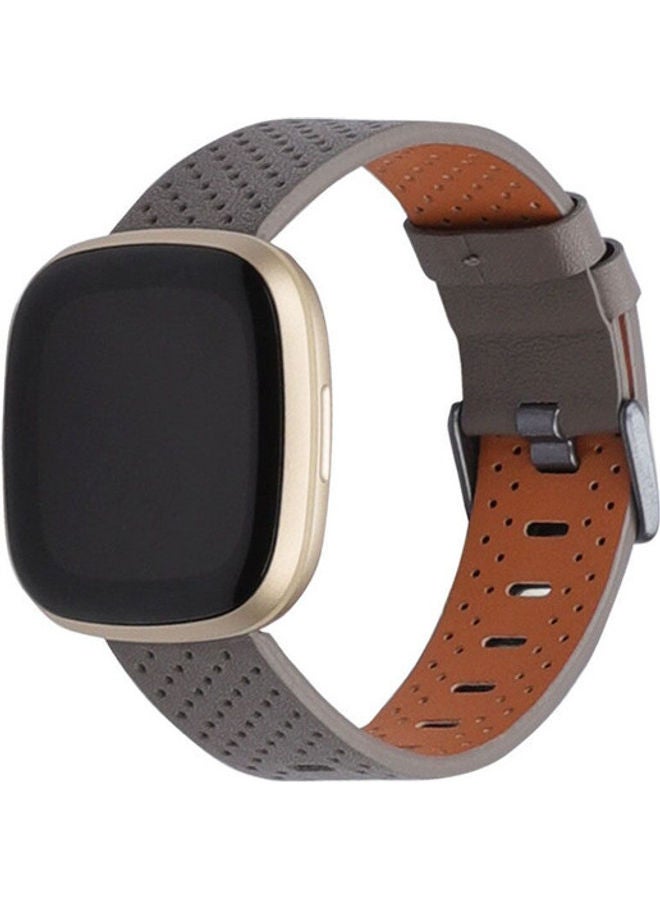 FITME Leather Replacement Band for Fitbit Versa 3/Fitbit Sense Grey  - Image 3