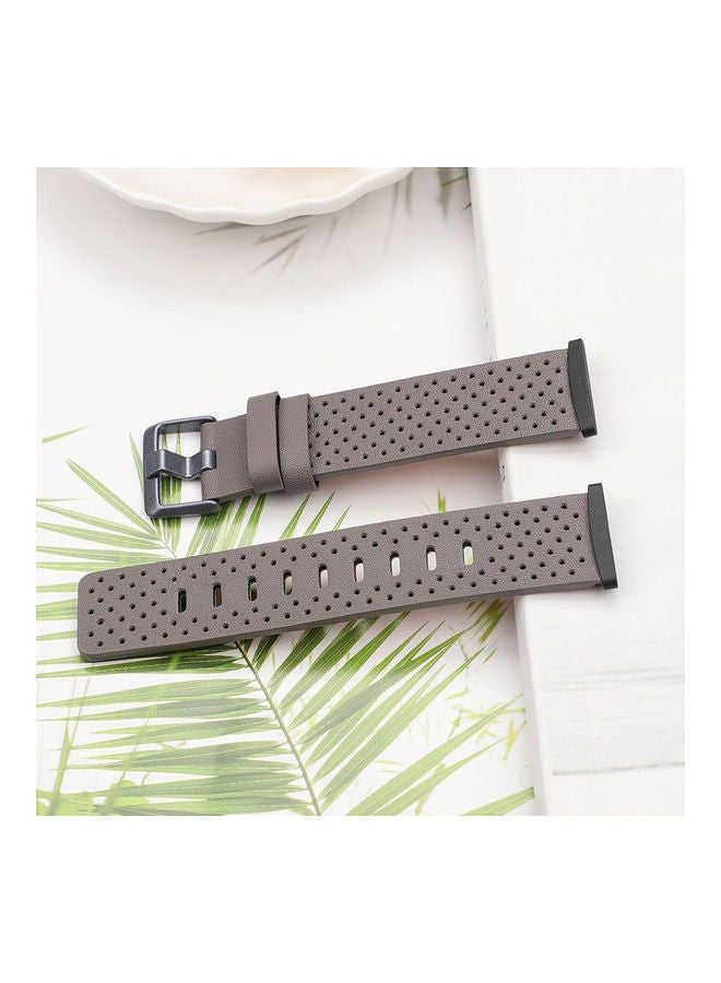 FITME Leather Replacement Band for Fitbit Versa 3/Fitbit Sense Grey  - Image 4