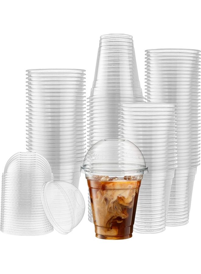 ABOSAHAM - 50-Piece Disposable Plastic Cup And Dome Lid Set Clear - Image 1