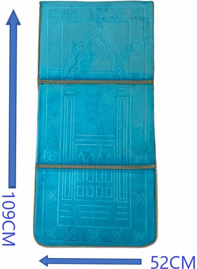 سجادة صلاة ومسند ظهر قابل للطي 2 في 1 أزرق 109x52سم  - Image 2