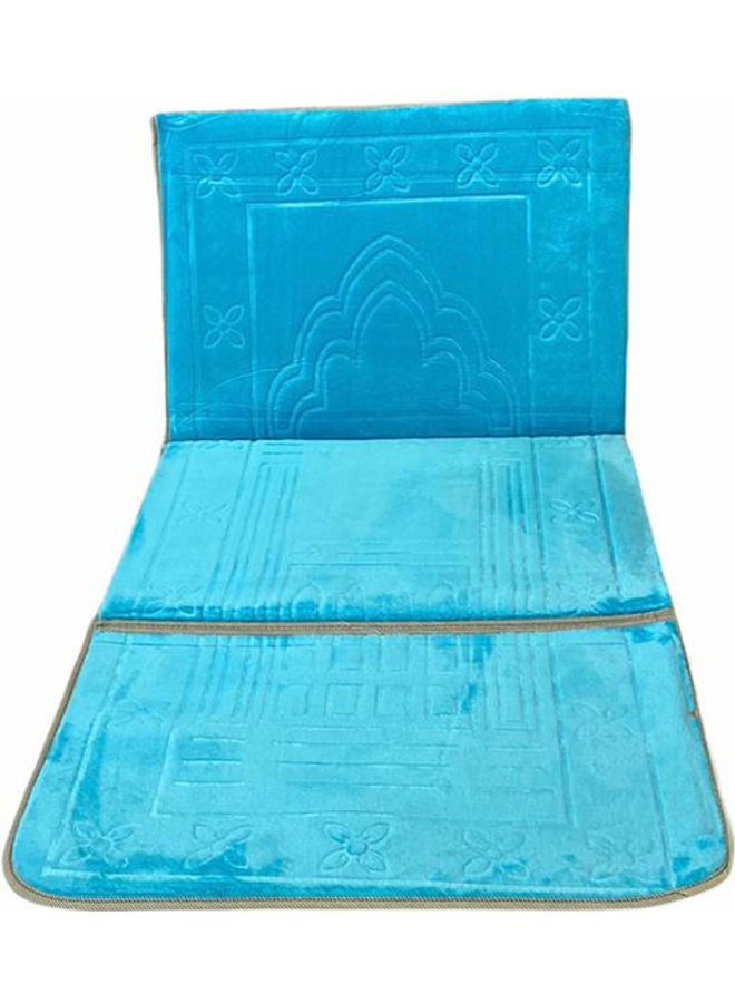 سجادة صلاة ومسند ظهر قابل للطي 2 في 1 أزرق 109x52سم  - Image 3