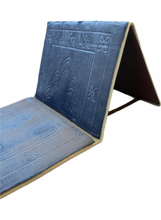 Generic - Foldable Prayer Mat And Backrest Blue 109 x 52cm - Image 1