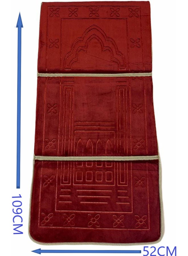 Generic - Foldable Prayer Mat And Backrest Red 109 x 52cm - Image 1