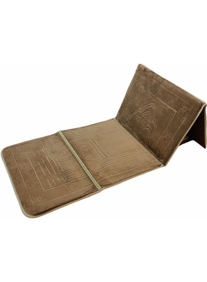 Foldable Prayer Mat And Backrest Brown 109 x 52cm - Image 1