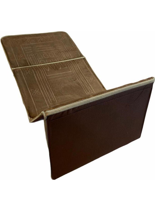 Foldable Prayer Mat And Backrest Brown 109 x 52cm - Image 4