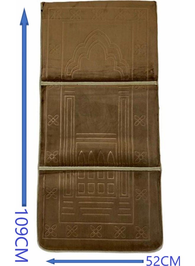 Foldable Prayer Mat And Backrest Brown 109 x 52cm - Image 2