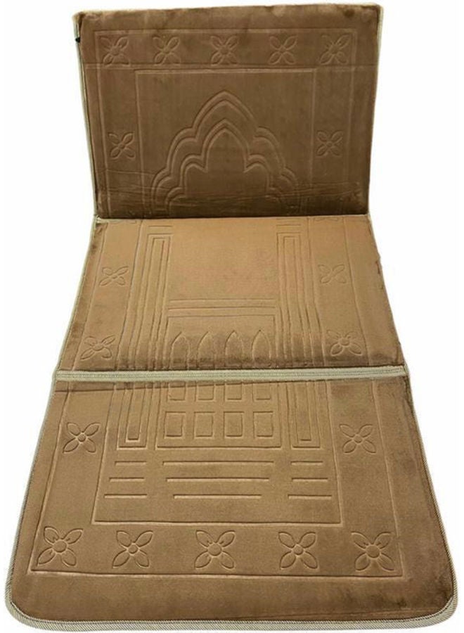 Foldable Prayer Mat And Backrest Brown 109 x 52cm - Image 3