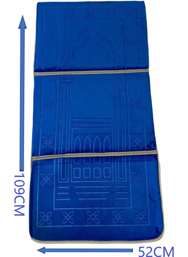 Generic - Foldable Prayer Mat And Backrest Blue 109 x 52cm - Image 1