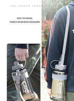 Beauenty Large Capacity Sports Water Bottle Brown/Grey 2Liters  - Image 4