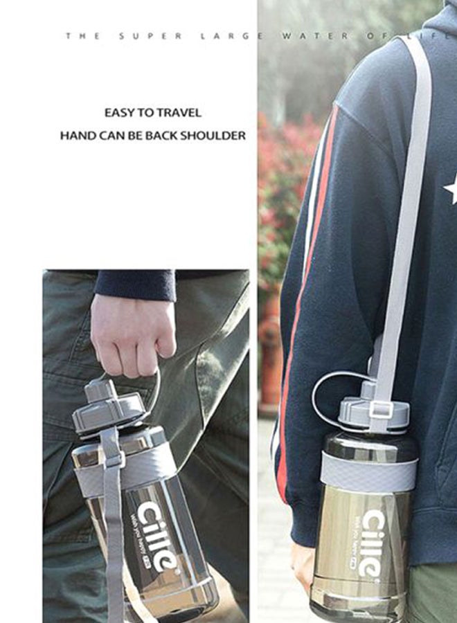 Beauenty Large Capacity Sports Water Bottle Brown/Grey 2Liters - Image 4