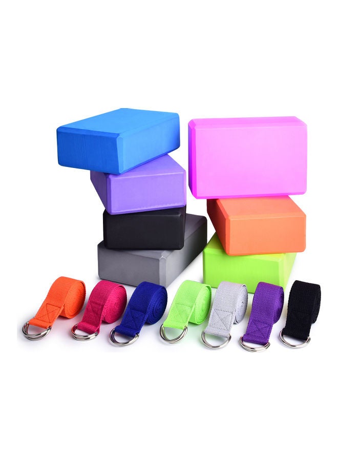 Generic 2-Piece EVA Yoga Blocks With Strap 23x15cm  - Image 2