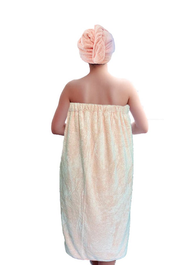 UTEX Bath Towel With Hair Drying Towel Pink 70×140cm - Image 2